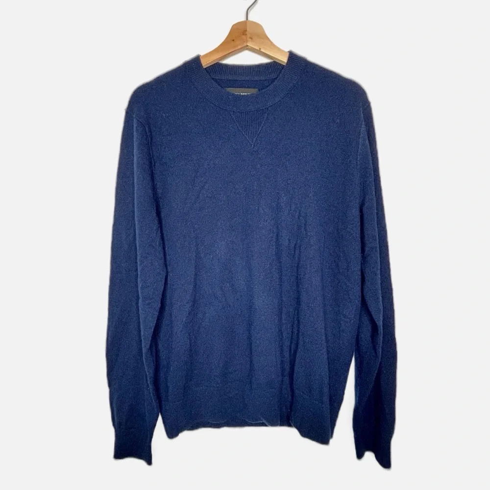 Banana Republic 100% Cashmere Crewneck Sweater Preppy Navy Size M EUC